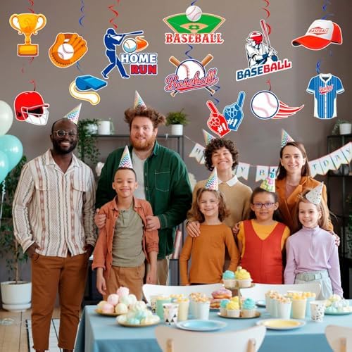 Baseball Hanging Swirls Decorations, 33 Pcs Baseball Hanging Spirals/Baseball Party Hanging Decorations Spirals for Baseball Birthday Decorations & Baseball Party Decorations - Image 3