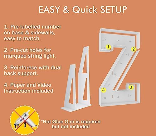 4FT Marquee Letters, Large Light Up Letters Z for Party Decor - Image 4