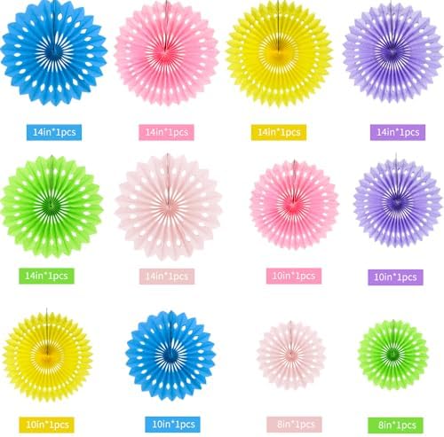 BEISHIDA Honeycomb Round Paper Fans Macaron Hanging Party Decoration - Image 2