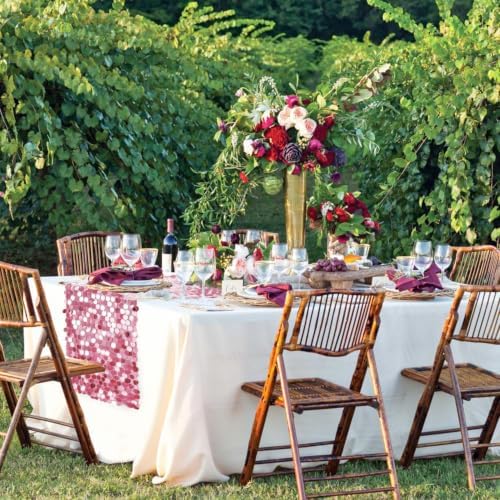 VHH Sequin Table Runner 12 x 108 inches Pink Table Runner, Glitter Runner for Party Wedding Birthday, Party Spring Easter Rustic, Birthday Supplies Decorations (3 Pack). - Image 6