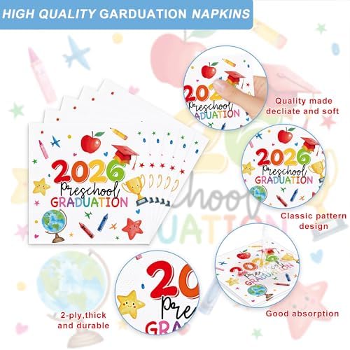 120Pcs 2026 Preschool Graduation Party Decorations Tableware Set - Image 3