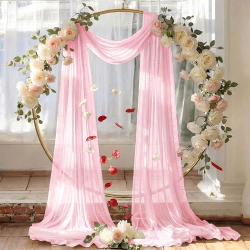 Pack of 1 Wedding Arch Drape Panel Fabric 30" x 30ft - Blush Pink - Image 6
