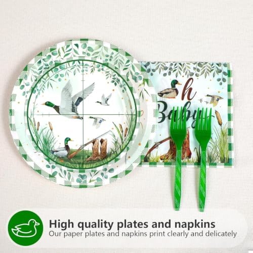 Greencian 96pcs Mallard Duck Baby Shower Party Supplies, Serves 24 - Image 3