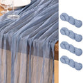 DeZerlor Dusty Blue Cheesecloth Table Runners 4 Pack Summer Boho Runners by DeZerlor