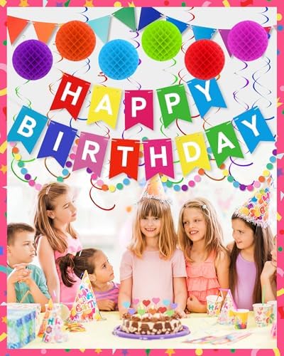 Happy Birthday Party Decorations for Women- Colorful Happy Birthday Banner - Image 4