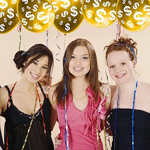 12 Inch Pack of 20 Money Dollar Signs Currency Symbol Latex Balloons Decorations for Birthdays Casino Weddings Bachelorette Retirement Anniversary Graduations Party - Image 4