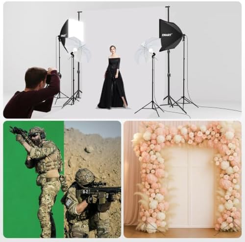 EMART Photography Lighting Kit with 10x10Ft Heavy Duty Backdrop Stand Kits - Image 7