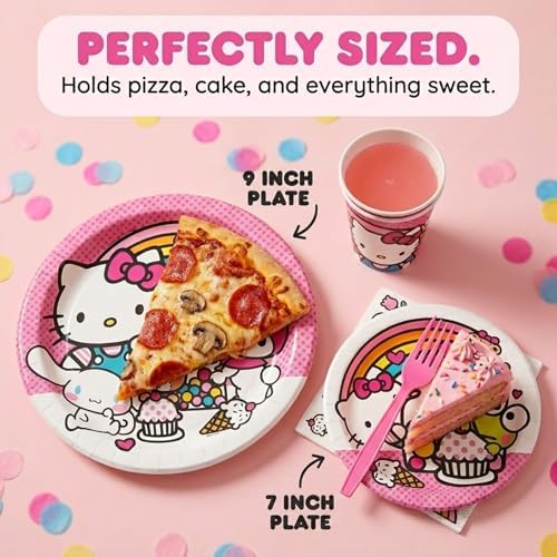 Hello Kitty Birthday Decorations Party - Plates and Napkins, Cups, Forks - Image 4