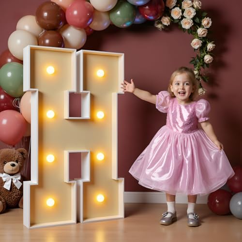 imprsv 3FT Marquee Letters, Large Light Up Letters H Sign for Party Decor by Letsmakeitimpressive