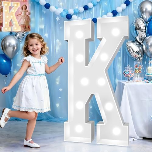 Pooqla 3 FT Marquee Letters, Light Up Letter K, Cool White and Warm White by Pooqla