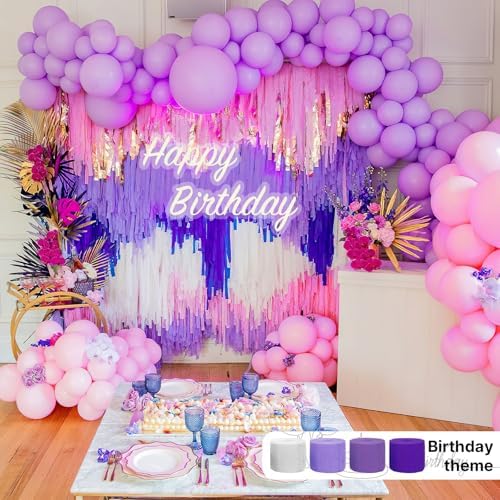 PartyWoo Purple Crepe Paper Streamers 10 Rolls 820 ft Pack of Dark Light and Pastel Purple Crepe Paper for Graduation Baby Shower Butterfly Birthday Party Decorations (1.8 Inch x 82 Ft/Roll) - Image 2