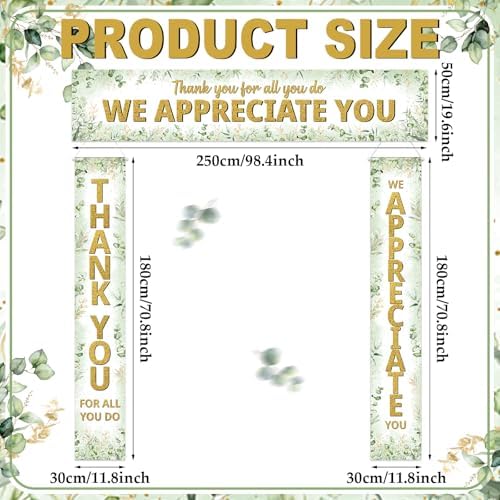 Smoothnovelty 3 Pcs Green Eucalyptus Appreciation Banner - Image 2