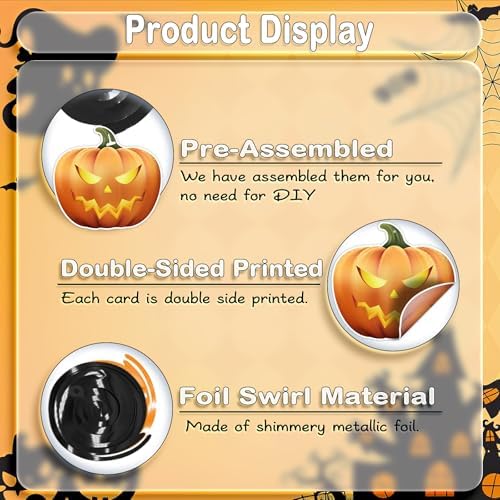 PartyGarden Halloween Hanging Swirl Decorations - 36 Pcs Hanging Spooky Ceiling Decor with Ghost, Pumpkin, Skull for Home, Office, Party - Image 7
