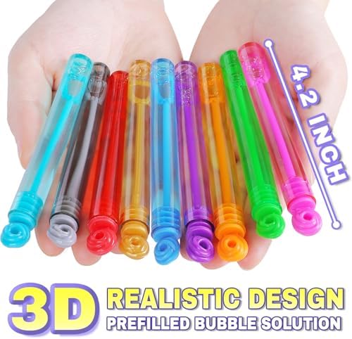 200 Pack Mini Bubble Wands Bulk, 20 Color Bubbles Party Favors Display Box - Image 3