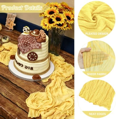 10FT Cheesecloth Table Runner Boho Party Home Decorations - Image 3