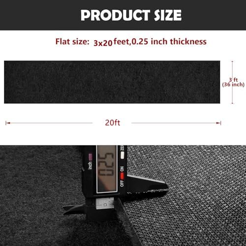 Extra Thick Black Carpet Runner 3 x 20Ft, Non-Slip TPR Rubber Backing, 450 GSM Heavy-Duty Aisle Runner Black Runner Rug for Wedding Ceremony, Hollywood Party, Graduation & Award Events - Image 3