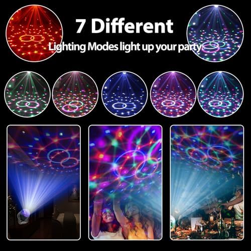 NEQUARE Disco Ball Party Lights 4-Pack, Sound Activated Strobe with Remote - Image 5