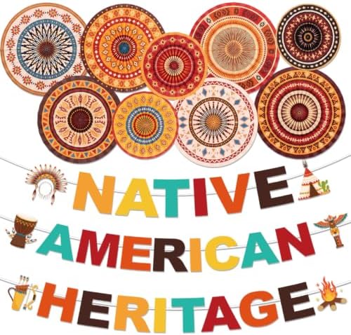 Native American Heritage Month Banner Fans Party Decorations 12PCS by Deorfuy
