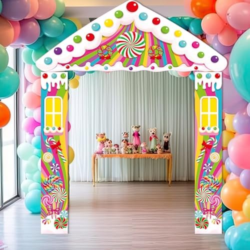 Peryiter 3 Pcs Candy Door Decorations Porch Signs Birthday Party Backdrop - Image 5