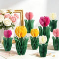 SUNBEAUTY 8 PCS Flower Honeycomb Decor Tulips Table Centerpieces Spring Decoration for Home Office Paper Flower Tulip Honeycomb Decor for Garden Party, Mother's Day Decoration by SUNBEAUTY