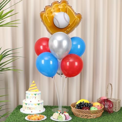 Naozinebi 4 Sets Baseball Birthday Party Balloons Stand Kit Party Decor - Image 4
