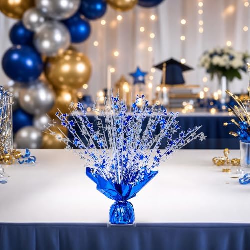 4 Pack Blue Silver Star Spray Centerpiece, Birthday Christmas - Image 3