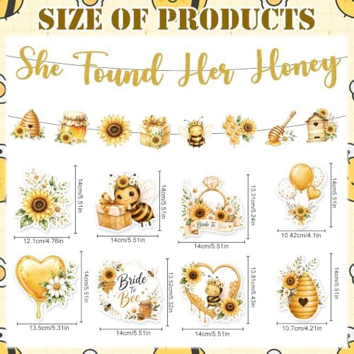 She Found Her Honey Bridal Shower Decorations Banner Swirls 10PCS - Image 2