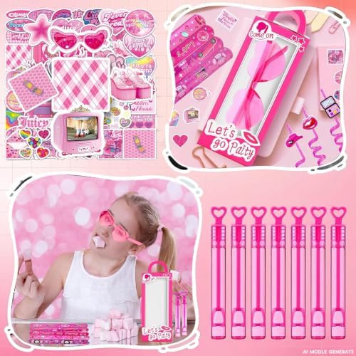 CHSLtmxq 122 PCS Pink Party Favors, Toy Goodie Bag Stuffers, Princess Set - Image 4