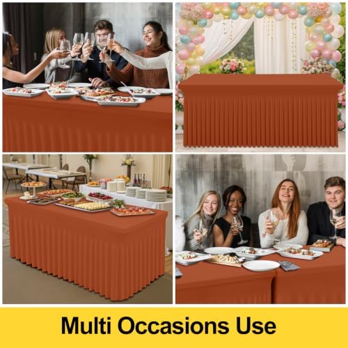 Smiry Spandex Elastic Fitted Table Cloth Skirt for 8FT Rectangle Table - Image 5