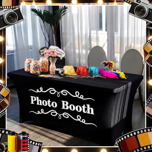 Gilprop Photo Booth Props Tablecloth Spandex Table Cover, Stylish, 4ft - Image 5