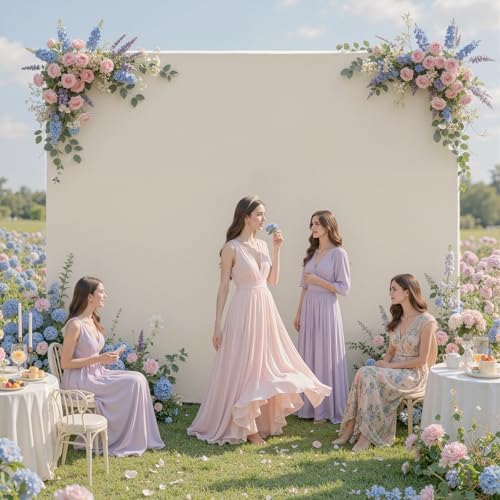 30×10ft Beige Backdrop Curtain for Weeding Parties, Wrinkle-Free Fabric Drape for Baby Shower, Birthday Party Decorations, Photography Photo Booth Background, 3 Panels 10×10ft, with Rod Pocket - Image 4