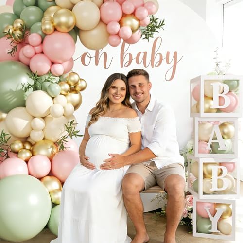 CROSSFINGERS Pink and Green Baby Shower Decorations for Girls - Image 3