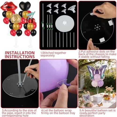 Naozinebi 4 Sets Leopard Birthday Party Balloons Stand Kit Party Decor - Image 3
