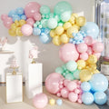 MEBAY Pastel Balloon Garland Arch Kit, 146Pcs Macaron Pink Blue Green Yellow Latex Balloons Different Sizes 18 12 10 5 Inch for Gender Reveal Baby Shower Wedding Birthday Party Decoration by MEBAY