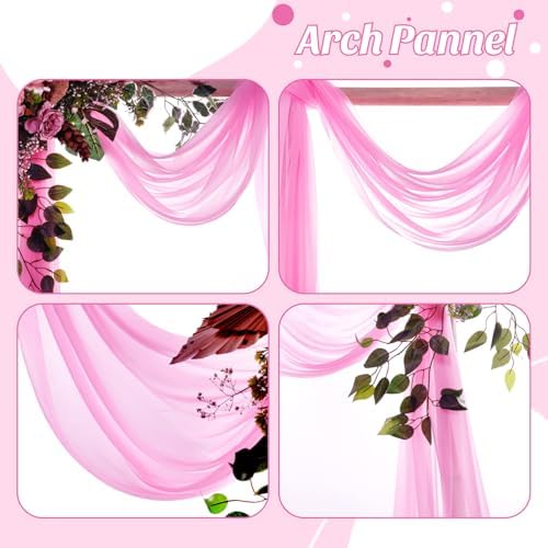 Pack of 2 Wedding Arch Drape Panel Fabric 30" x 40ft - Bubblegum Pink - Image 5