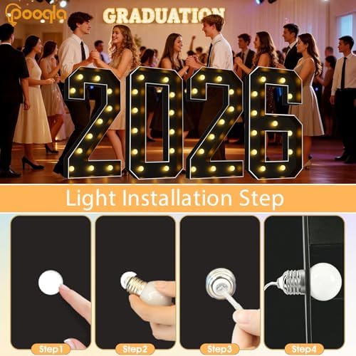 Pooqla 4FT Marquee Light Up Numbers 4 for 4th 40th Birthday Decorations - Image 6