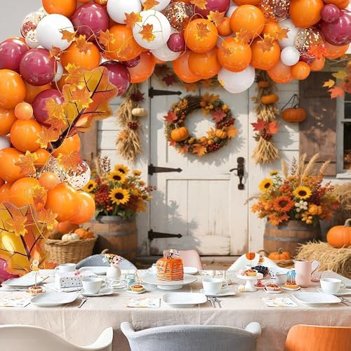 Fall Photo Backdrop 12x8ft Floral Rustic White Wood Door Thanksgiving Fall Backdrops for Photography Autumn Haystack Flowers Friendsgiving Background Party Decorations Photo Booth Props - Image 6
