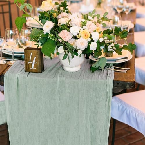 2 Pack Cheesecloth Table Runner 10Ft Gauze Boho Table Runners for Wedding Decor Bridal Shower Decorations Baby Shower Party(35" x 120") - Image 6