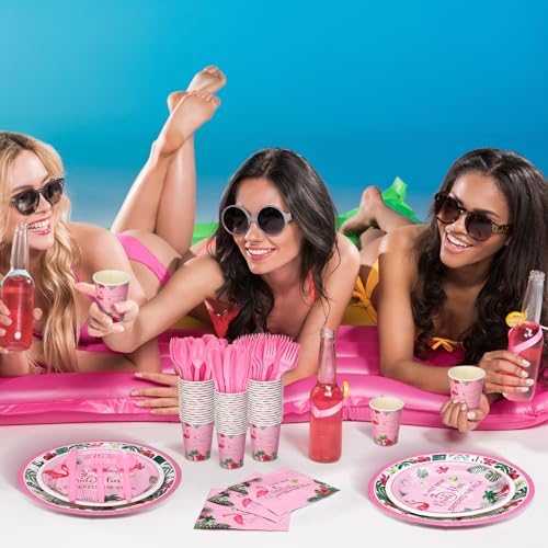 Yungyan 252 Pcs New Bride Bachelorette Party Tableware Set Included Plates Napkins Cups Forks Knives Cutlery for Party Decorations Supplies 36 Guests - Image 5