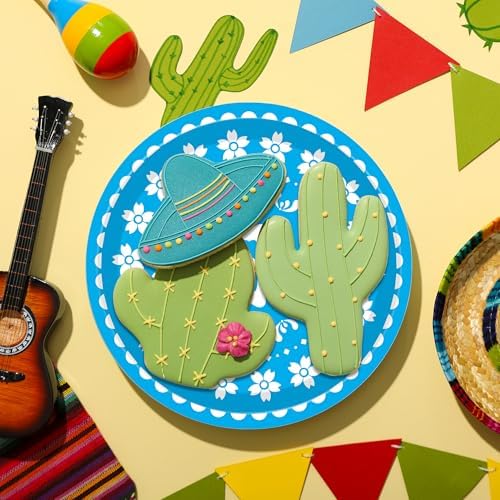 120PCS Mexican Fiesta Plates and Napkins Party Supplies, Cinco De Mayo Party Decorations Tableware Set for Mexico Taco Carnival Colorful Carnival Birthday Pinata Platters Dance Party Serves 20 - Image 4