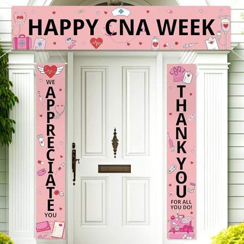 Smoothnovelty 3 Pcs Pink Happy CNA Week Banner by SmoothNovelty