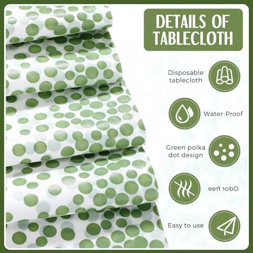 Breling 24 Pack White and Sage Green Tablecloths and Satin Table Runner Set - Image 4