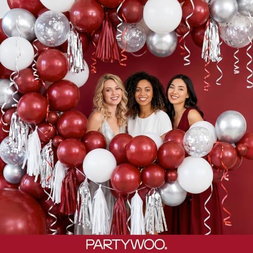 PartyWoo Burgundy Balloons 50pcs Dark Chestnut Red Maroon Dark Color (Pack of 2) - Image 5