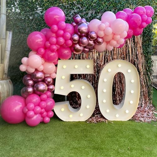 Pink Balloons Garland Arch Kit 170pcs, Hot Pink Metallic Pink Shades of Pink Valentine's Day Balloons for Birthday Wedding Princess Theme Engagements Baby Shower Party Decorations - Image 6