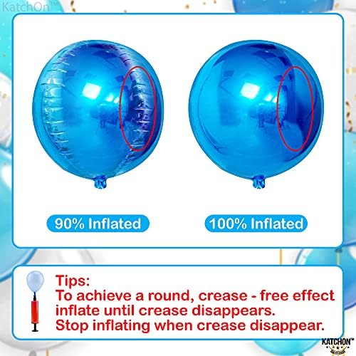 KatchOn Blue Mylar Balloons - 22 Inch, Pack of 6, Blue Birthday Decorations - Image 5