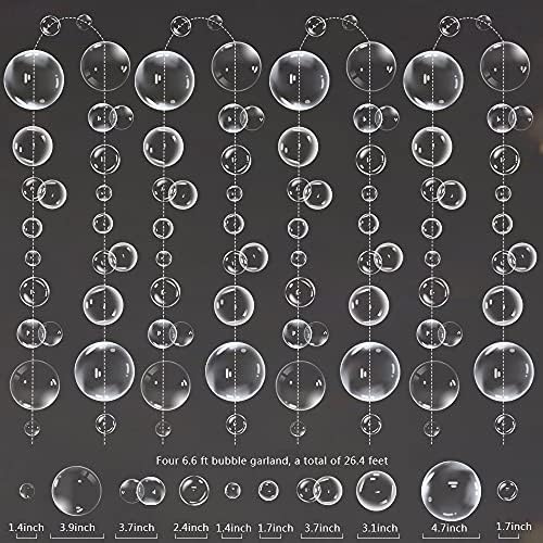 Transparent Bubble Garlands Party Streamers Mermaid Party Decoration,White - Image 2