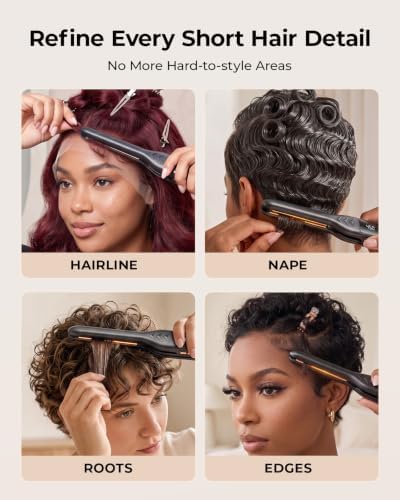 VANESSA PRO Pencil Flat Iron Mini Straightener for Short Hair & Pixie Cut - Image 5