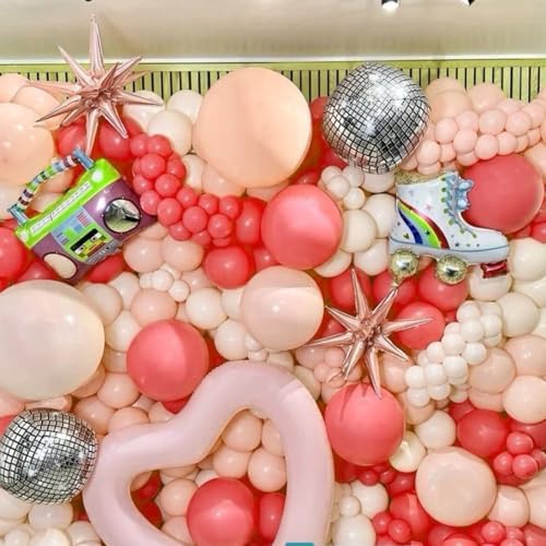 Voircoloria 66pcs Retro Hot Pink Blush Latex Party Balloons, 12inch - Image 6