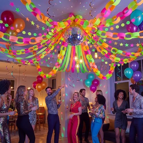 Taobary Neon Party Decorations 600 Sheet Paper Chain for Birthday - Image 3