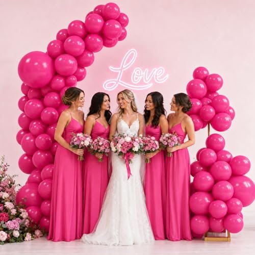 Balloon Arch Stand Kit Set with 145PCS Different Sizes Pink Balloons – Metal Wedding Backdrop Frame with 8 Water Bags, Gold Semi-Open Arch for Birthday, Baby Shower, Bridal Shower Decorations. - Image 6
